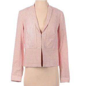 Per Se By Carlisle Designer Women's Pink & White striped Blazer/Jacket. Sz 8